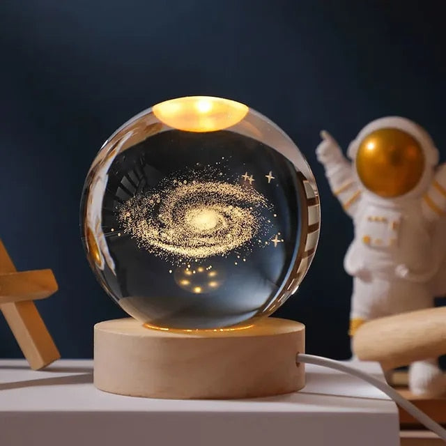 Lampara Bola Cristal Led Galaxia